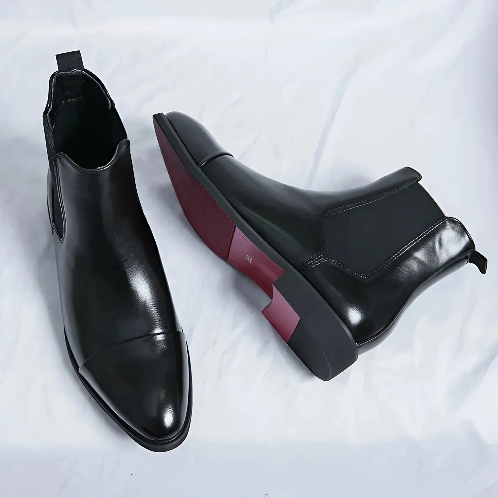 Lukas – Chelsea Boots with Smooth Finish and Red Sole - Boots - Jones & Smith