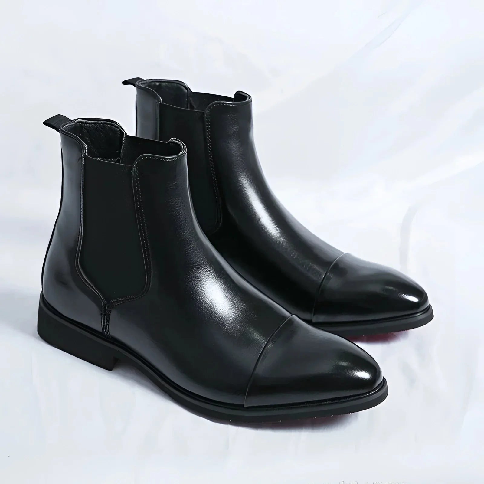 Lukas – Chelsea Boots with Smooth Finish and Red Sole - Boots - Jones & Smith