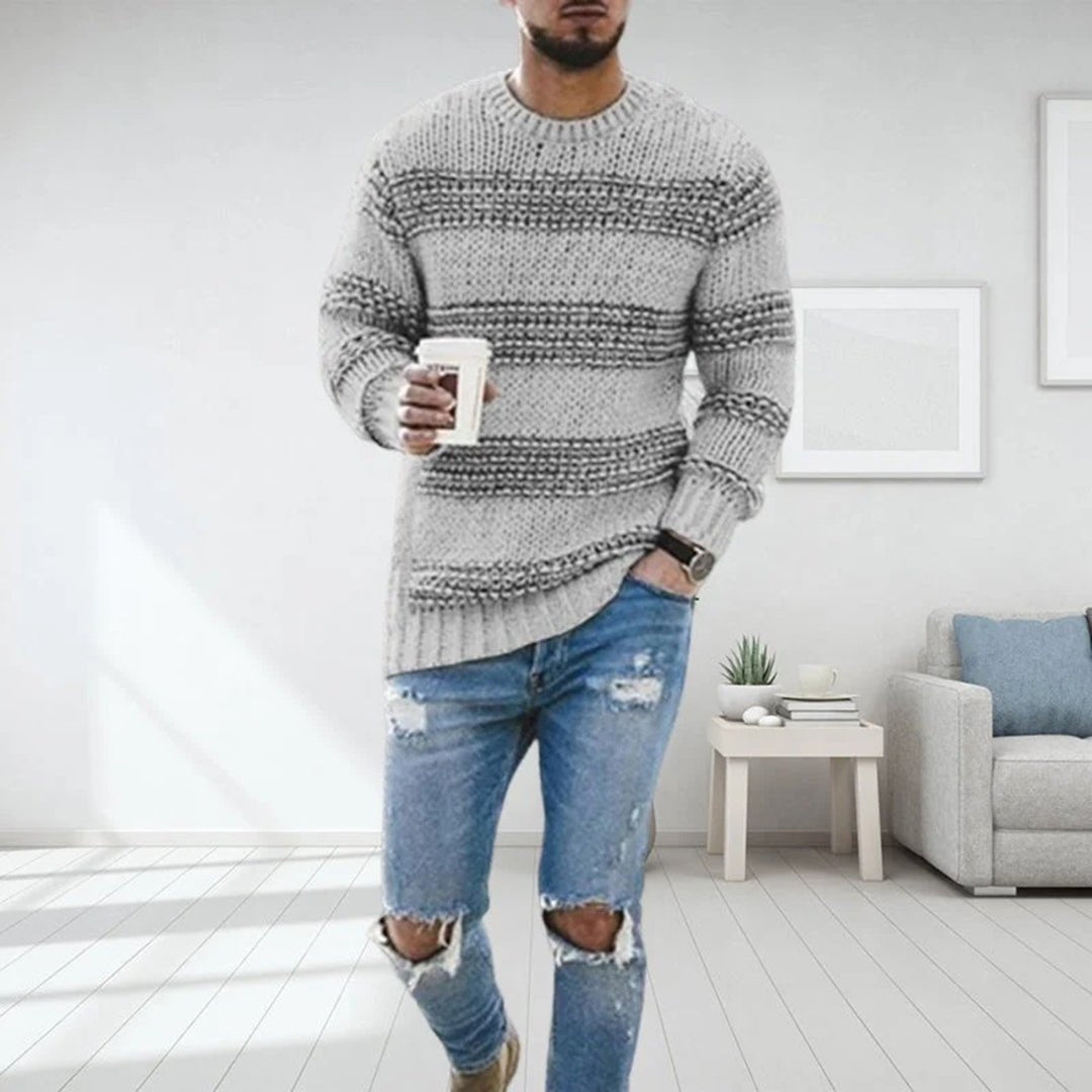 Lukas – Striped Sweater with Soft Texture - Sweaters - Jones & Smith