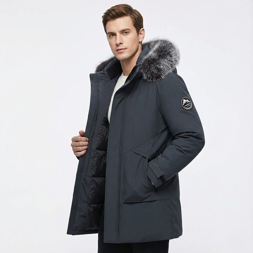 Lukas – Water - Repellent Winter Parka Jacket with Faux Fur Hood - Jackets - Grey - Jones & Smith