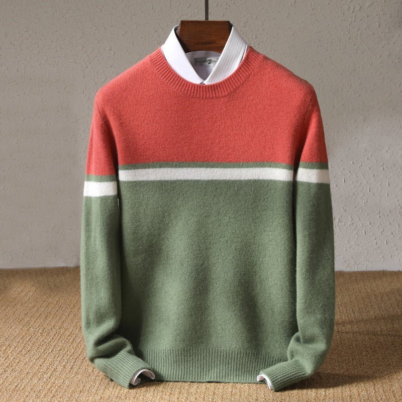Marco – Classic Wool Jumper with Modern Colour Block - Sweater - Jones & Smith