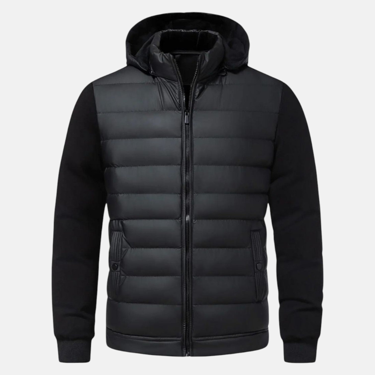 Mateo – Men's Cotton Padded Jacket - Puffer Jacket - Black - Jones & Smith