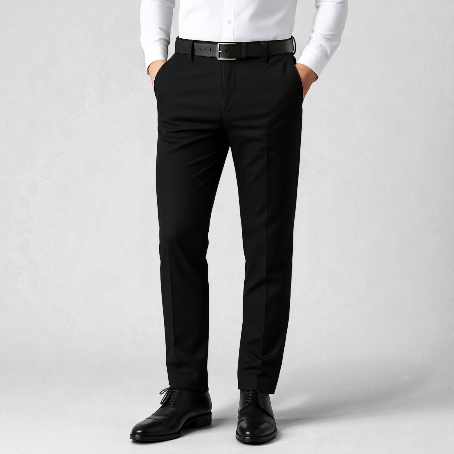 Milan – Men's Stretch Trousers in Tailored Fit - Trouser - Black - Jones & Smith