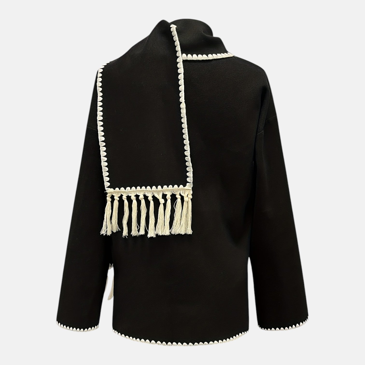 Mira – Women's Tweed Jacket with Shawl Collar - Tweed Jacket - Black - Jones & Smith