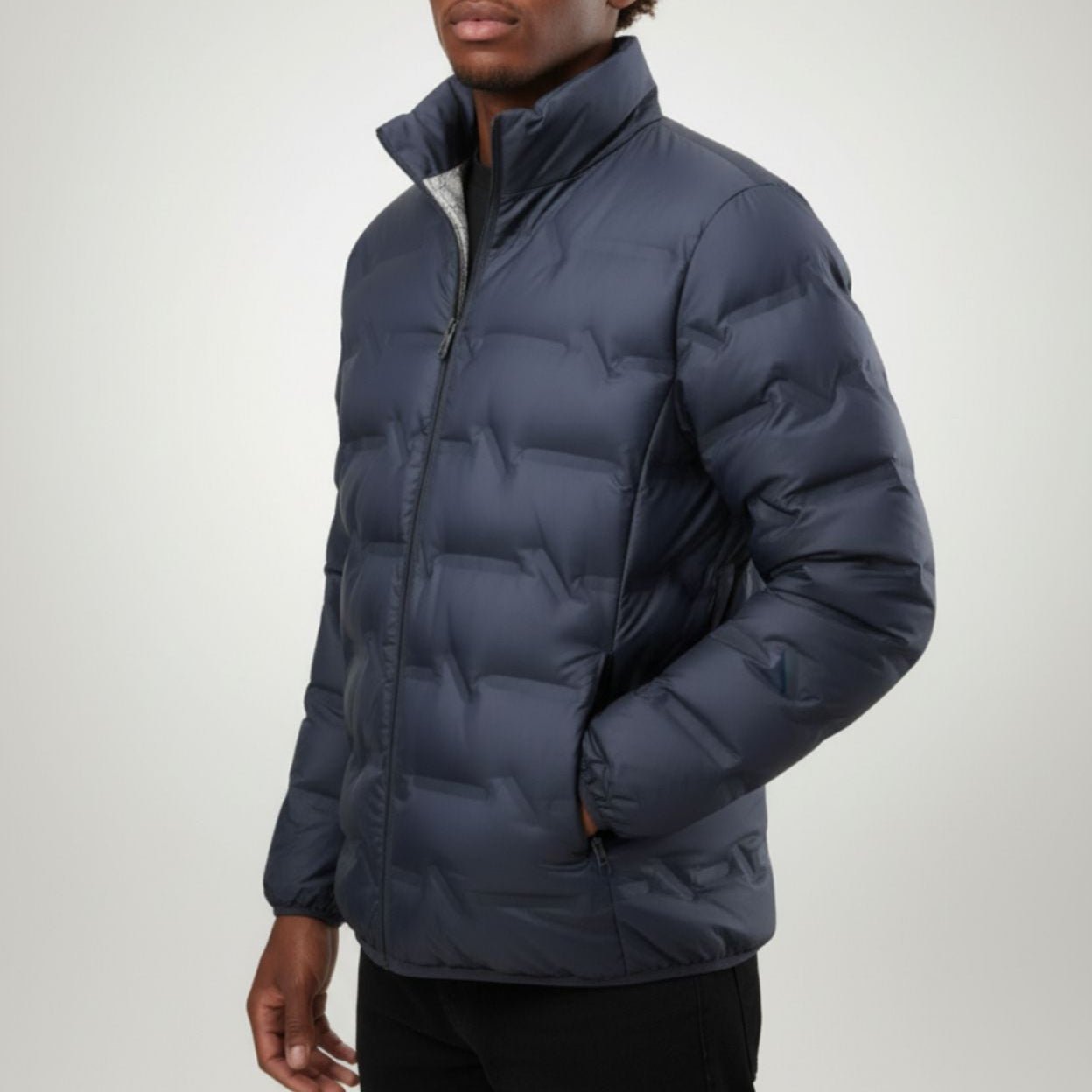 Naveo – Men's Winter Jacket - Puffer Jacket - Navy Blue - Jones & Smith