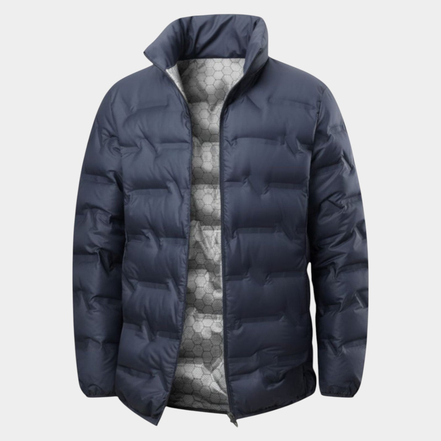 Naveo – Men's Winter Jacket - Puffer Jacket - Navy Blue - Jones & Smith