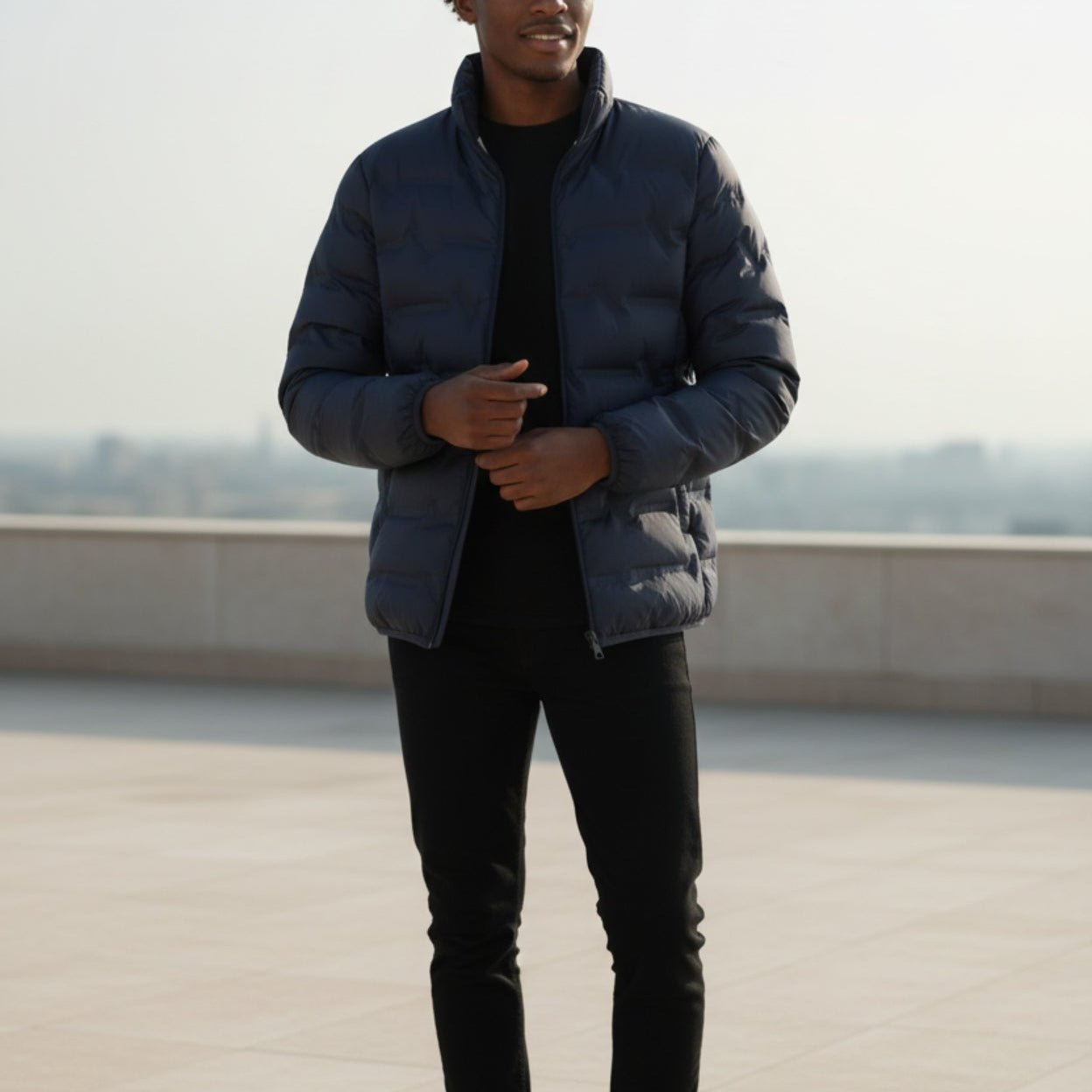 Naveo – Men's Winter Jacket - Puffer Jacket - Navy Blue - Jones & Smith