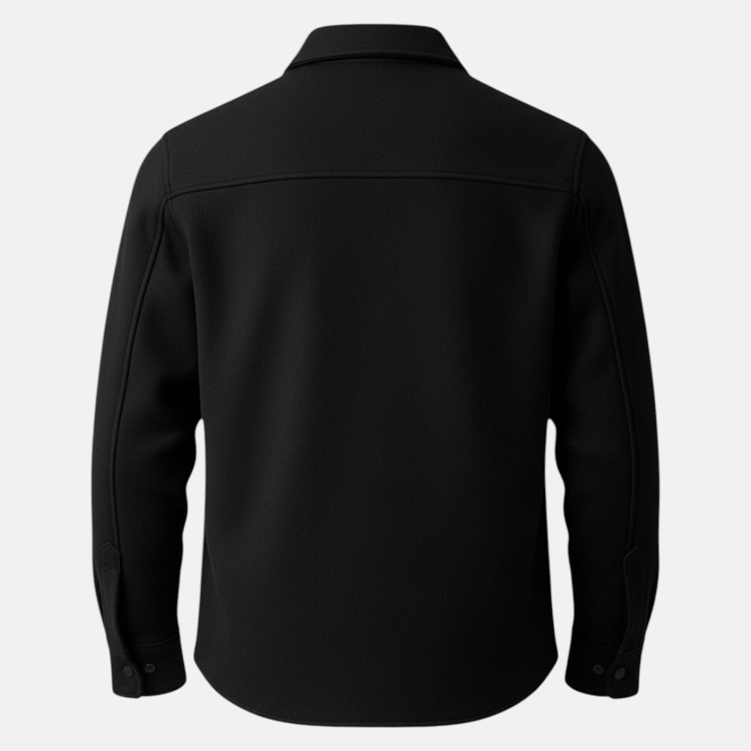 Nero – Men's Winter Overshirt Black - Long Sleeve Polo Shirt - Black - Jones & Smith