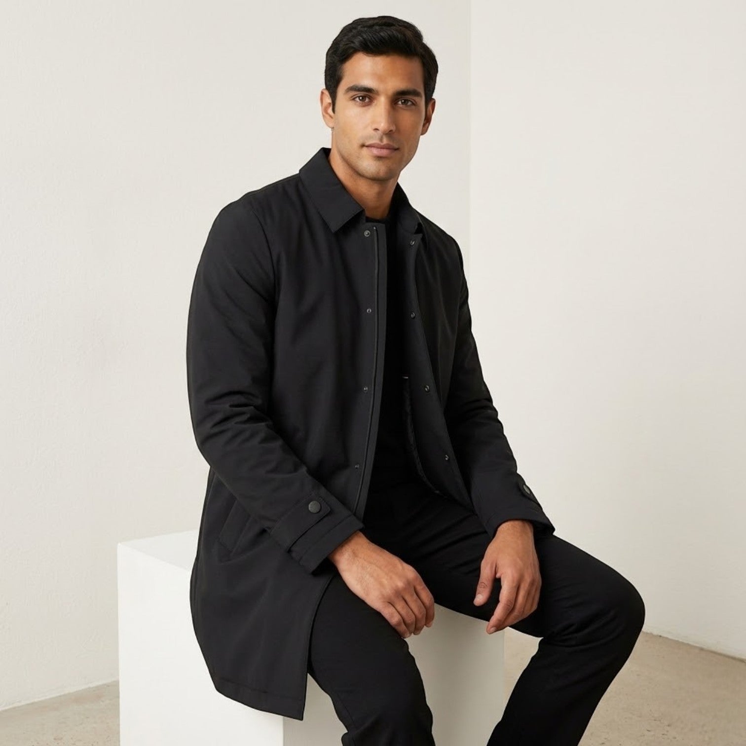 Nero – Men's Wool Winter Coat Lined - Winter coat - Black - Jones & Smith