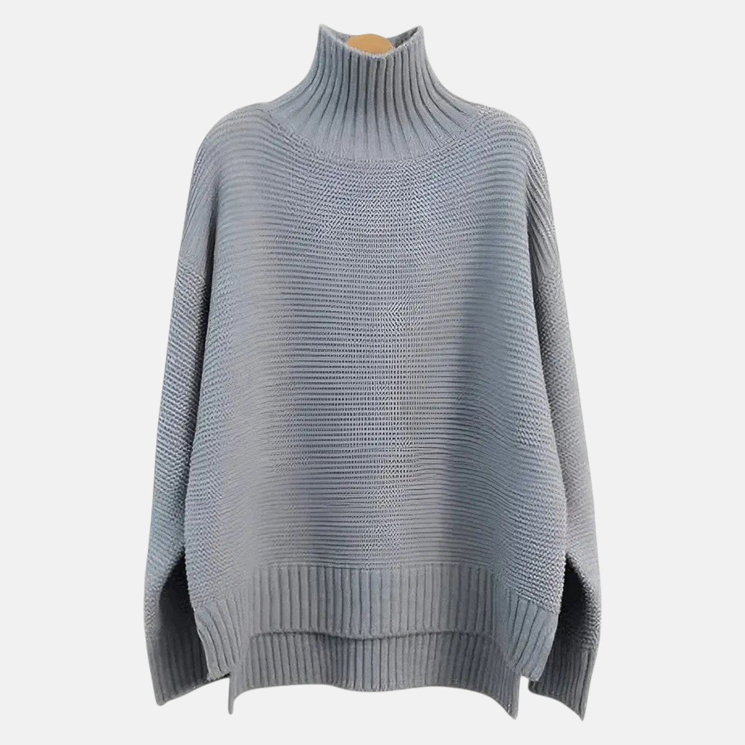 Noelle – Women's Wool Roll Neck Knitted Jumper - Sweater - Grey - Jones & Smith