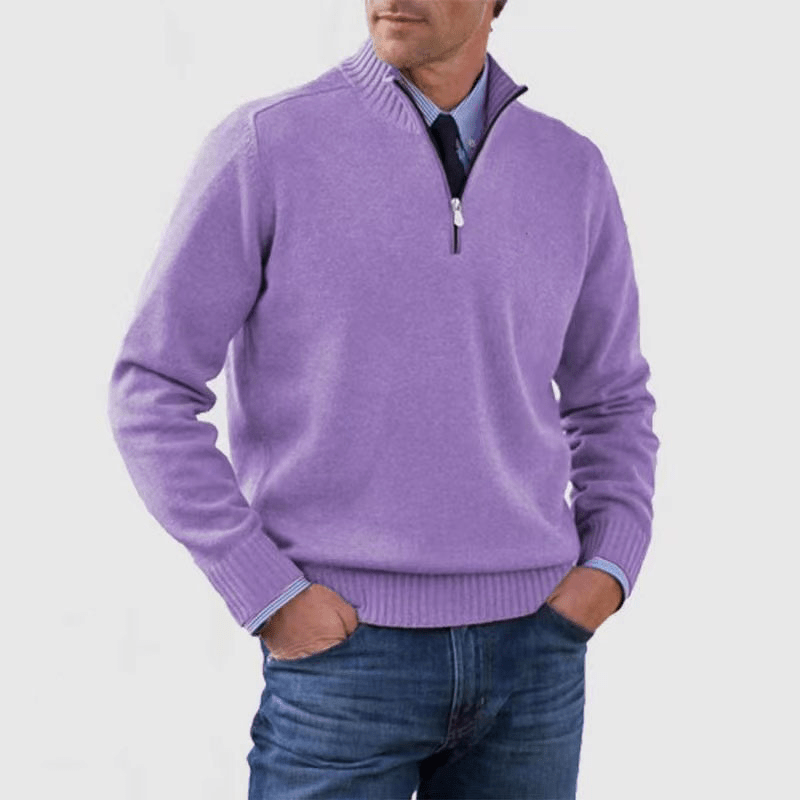 Norwin - Classic Jumper with Half Zip - Sweaters - Jones & Smith