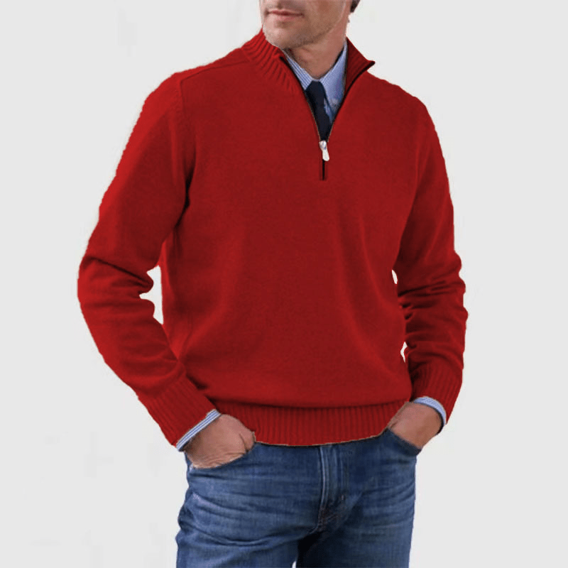 Norwin - Classic Jumper with Half Zip - Sweaters - Jones & Smith