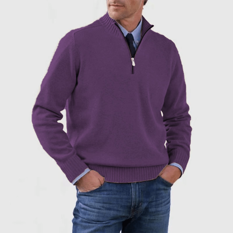 Norwin - Classic Jumper with Half Zip - Sweaters - Jones & Smith