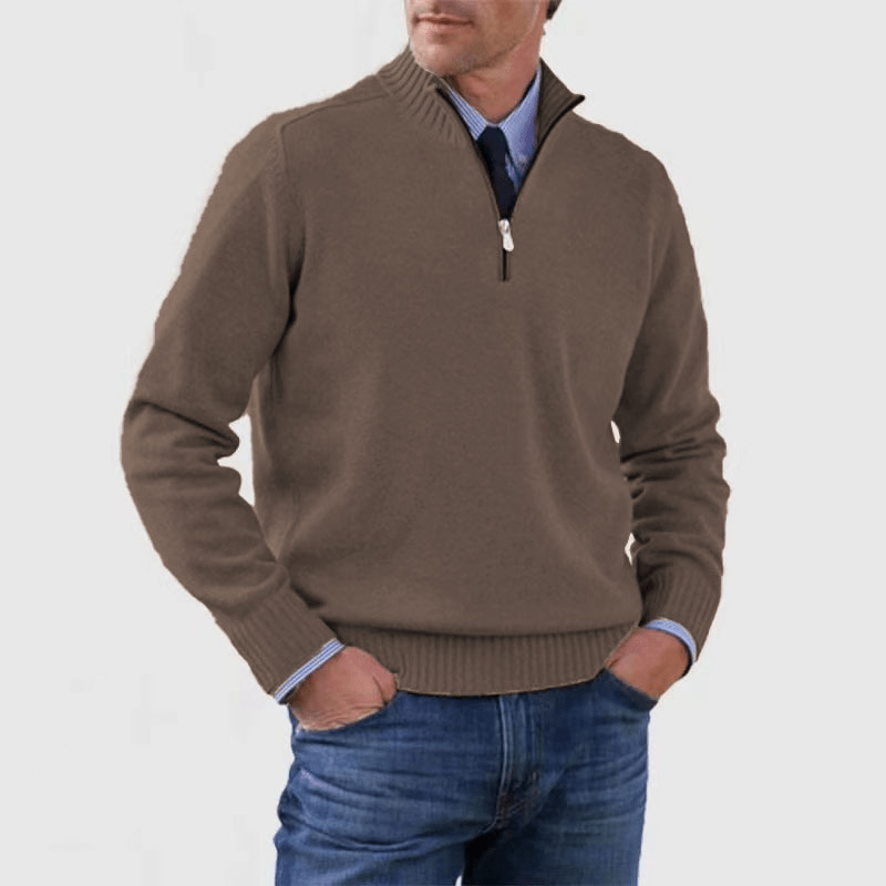 Norwin - Classic Jumper with Half Zip - Sweaters - Jones & Smith