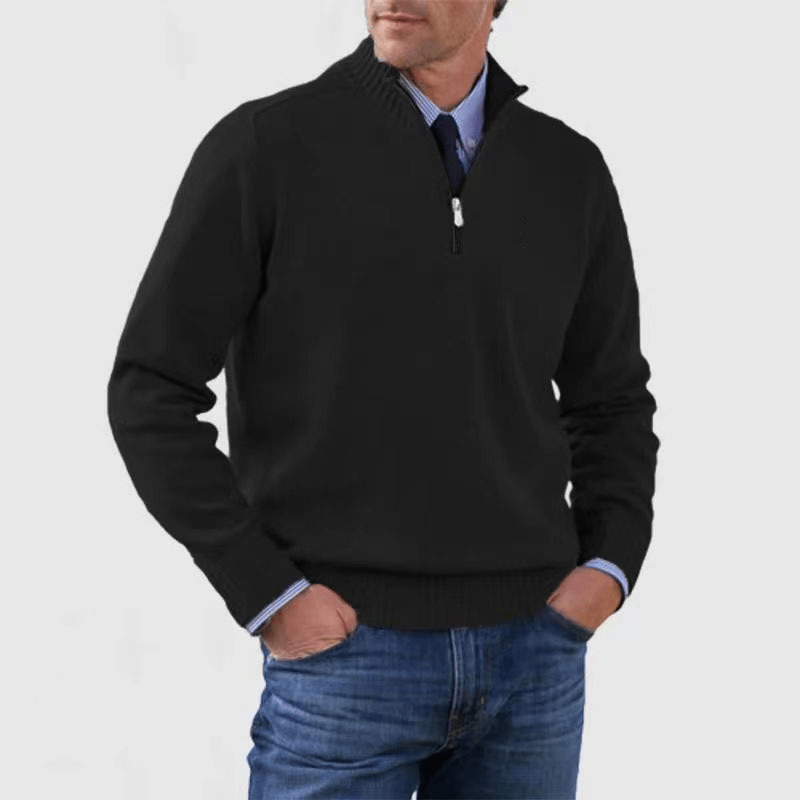 Norwin - Classic Jumper with Half Zip - Sweaters - Jones & Smith