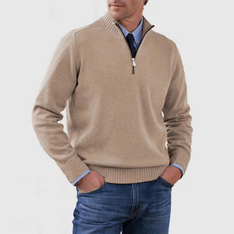 Norwin - Classic Jumper with Half Zip - Sweaters - Jones & Smith