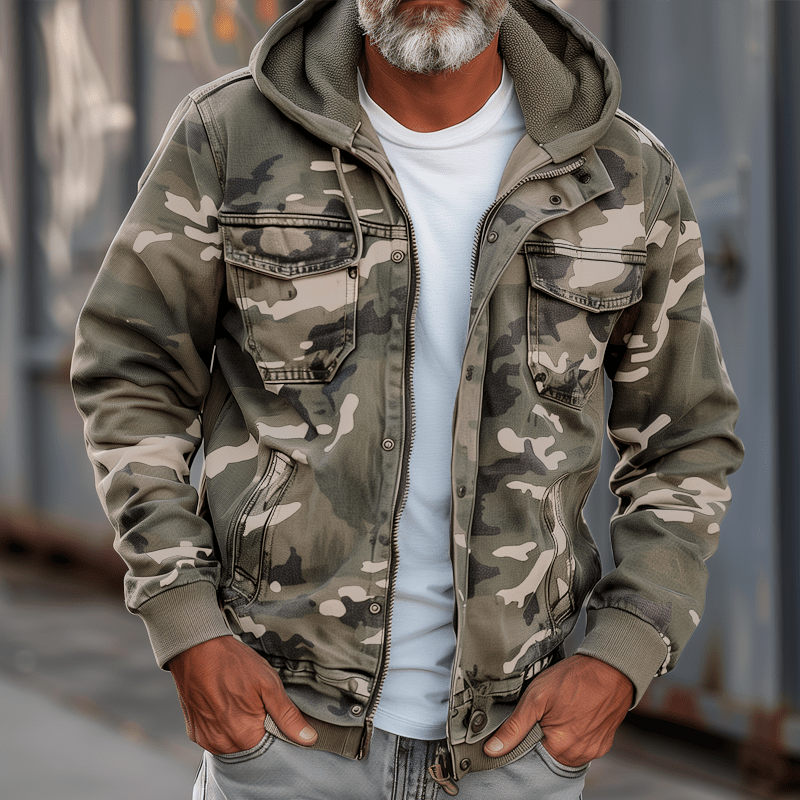 Ortwin - Camouflage Cargo Hooded Jacket - Hoodie Jacket - Jones & Smith