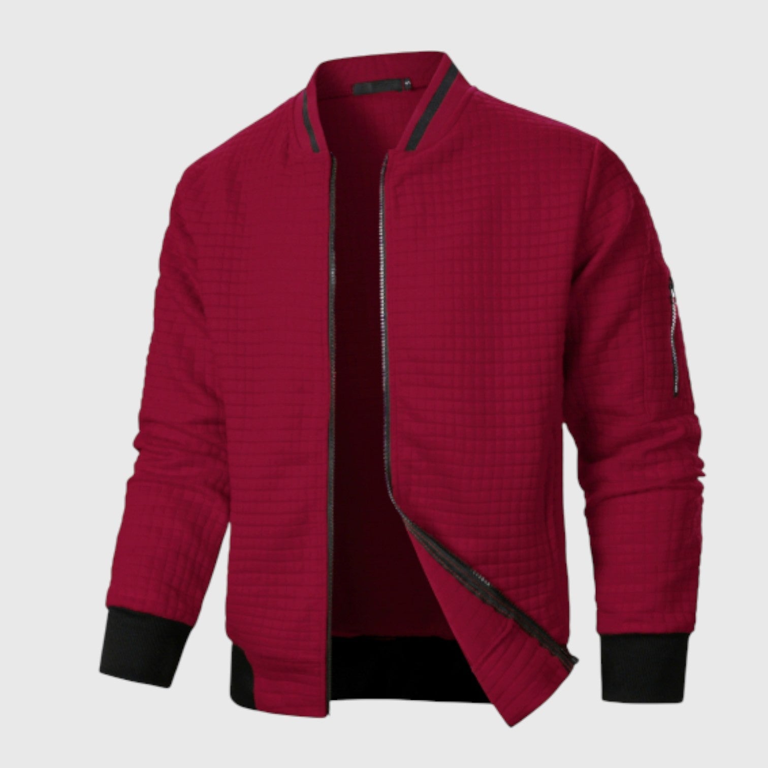 Pablo – Structured Zip - Up Cardigan - Cardigan - Red - Jones & Smith