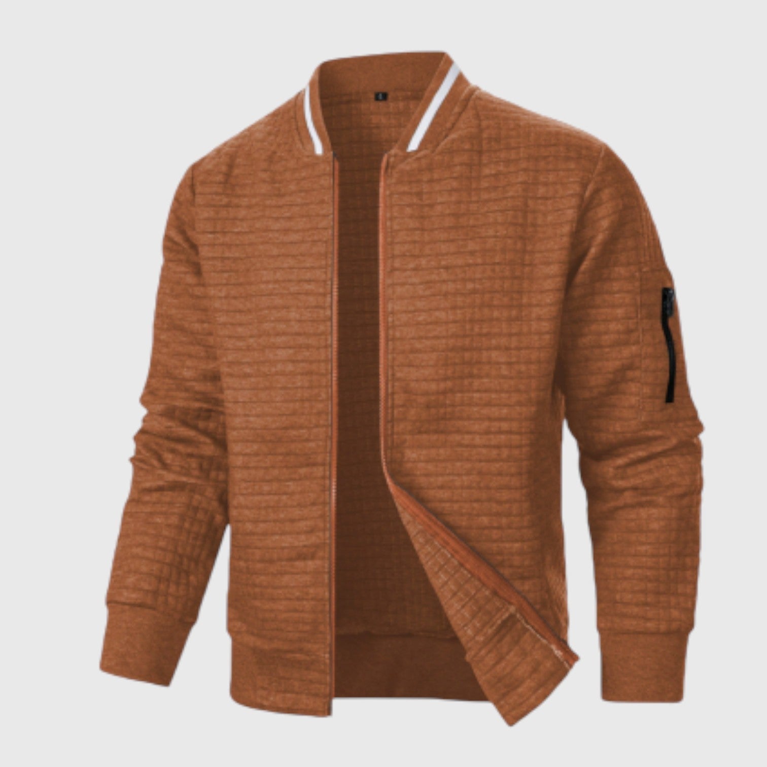 Pablo – Structured Zip - Up Cardigan - Cardigan - Brown - Jones & Smith