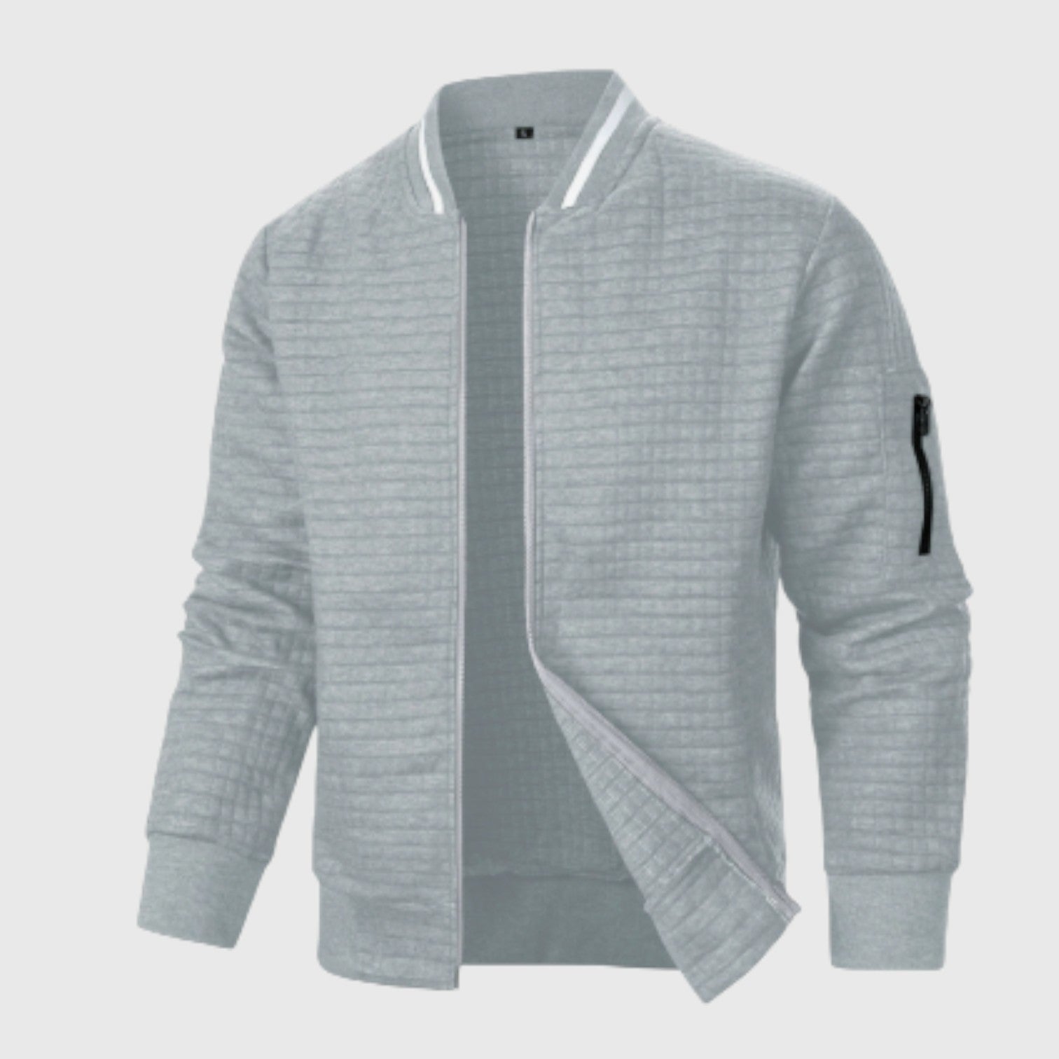 Pablo – Structured Zip - Up Cardigan - Cardigan - Light Grey - Jones & Smith