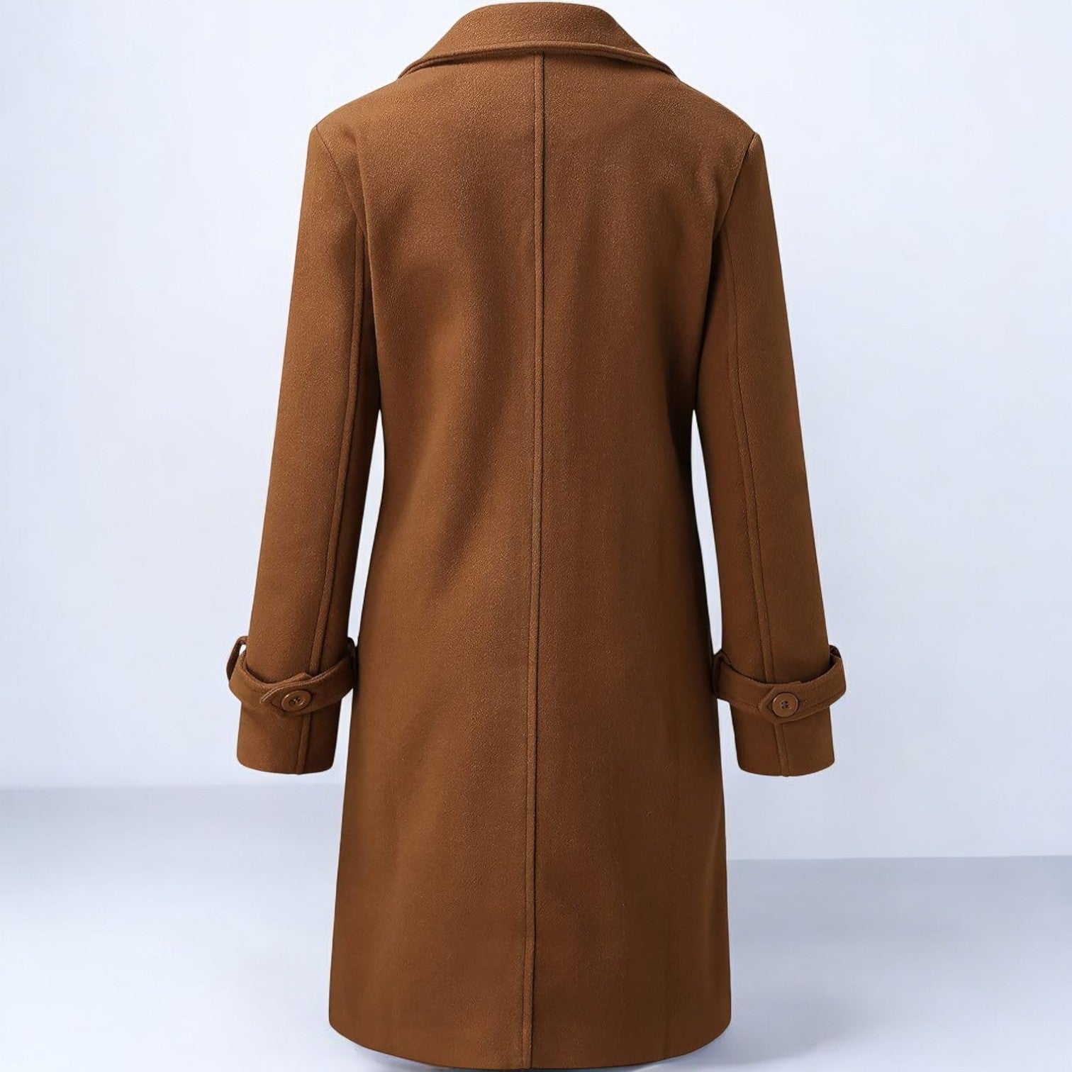 Priya – Women's Coat in Mid - Length with Notched Collar - Coats - Brown - Jones & Smith