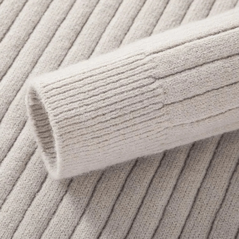 Rafael – Half - Zip Knitted Sweater with High Collar - Sweater - Light Grey - Jones & Smith