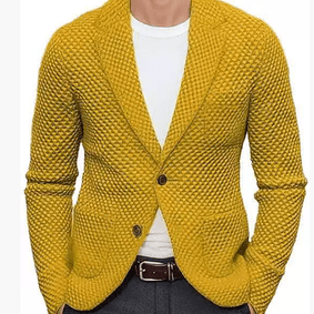 Reiner – Blazer with Herringbone Pattern in Classic Design - Blazer - Yellow - Jones & Smith