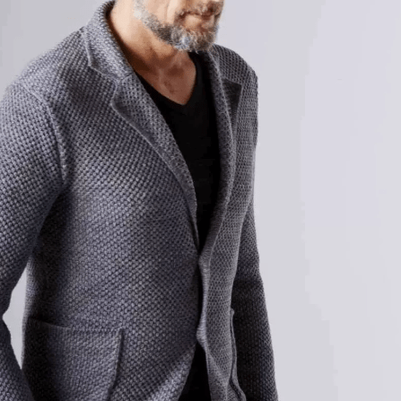 Reiner – Blazer with Herringbone Pattern in Classic Design - Blazer - Gray - Jones & Smith