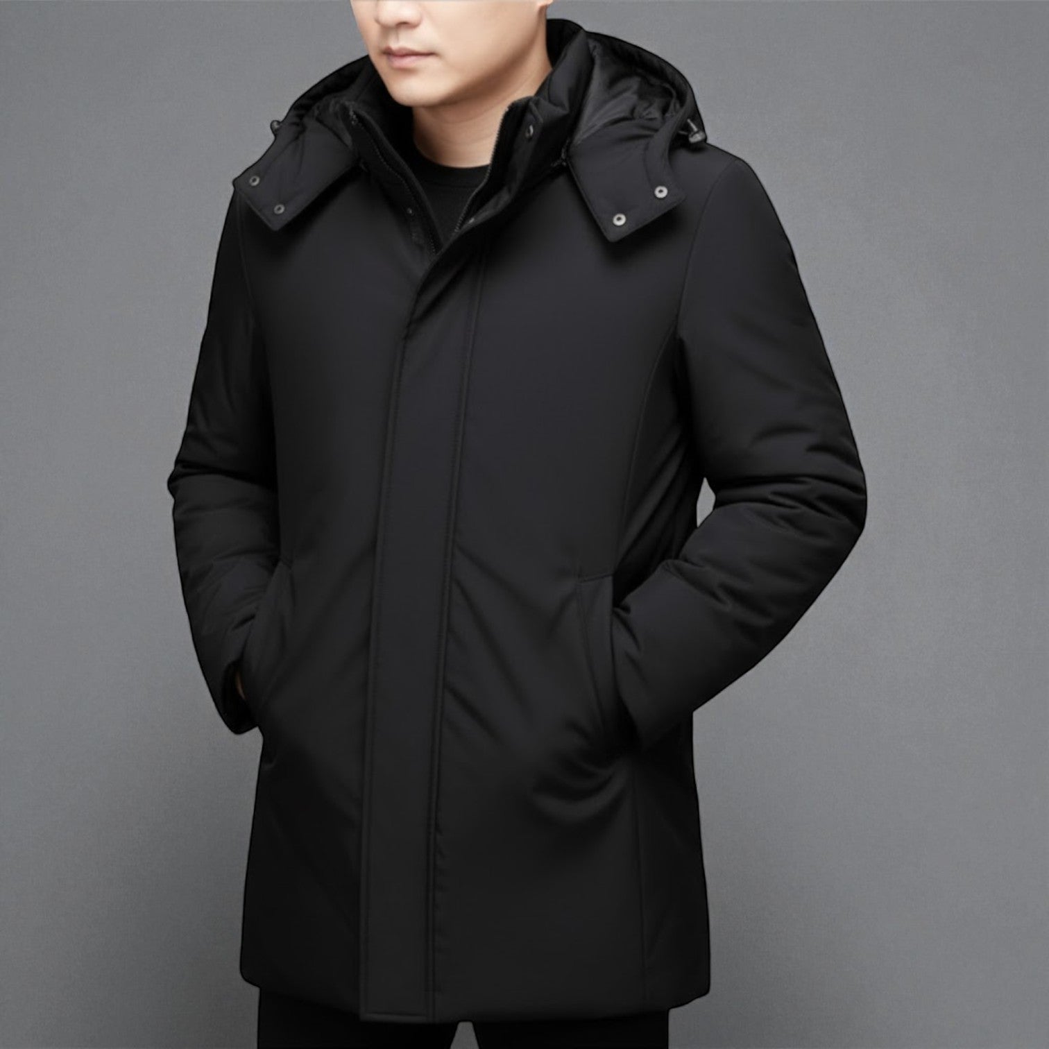 Riven – Men's Winter Jacket with Hood - Winter Jacket - Black - Jones & Smith