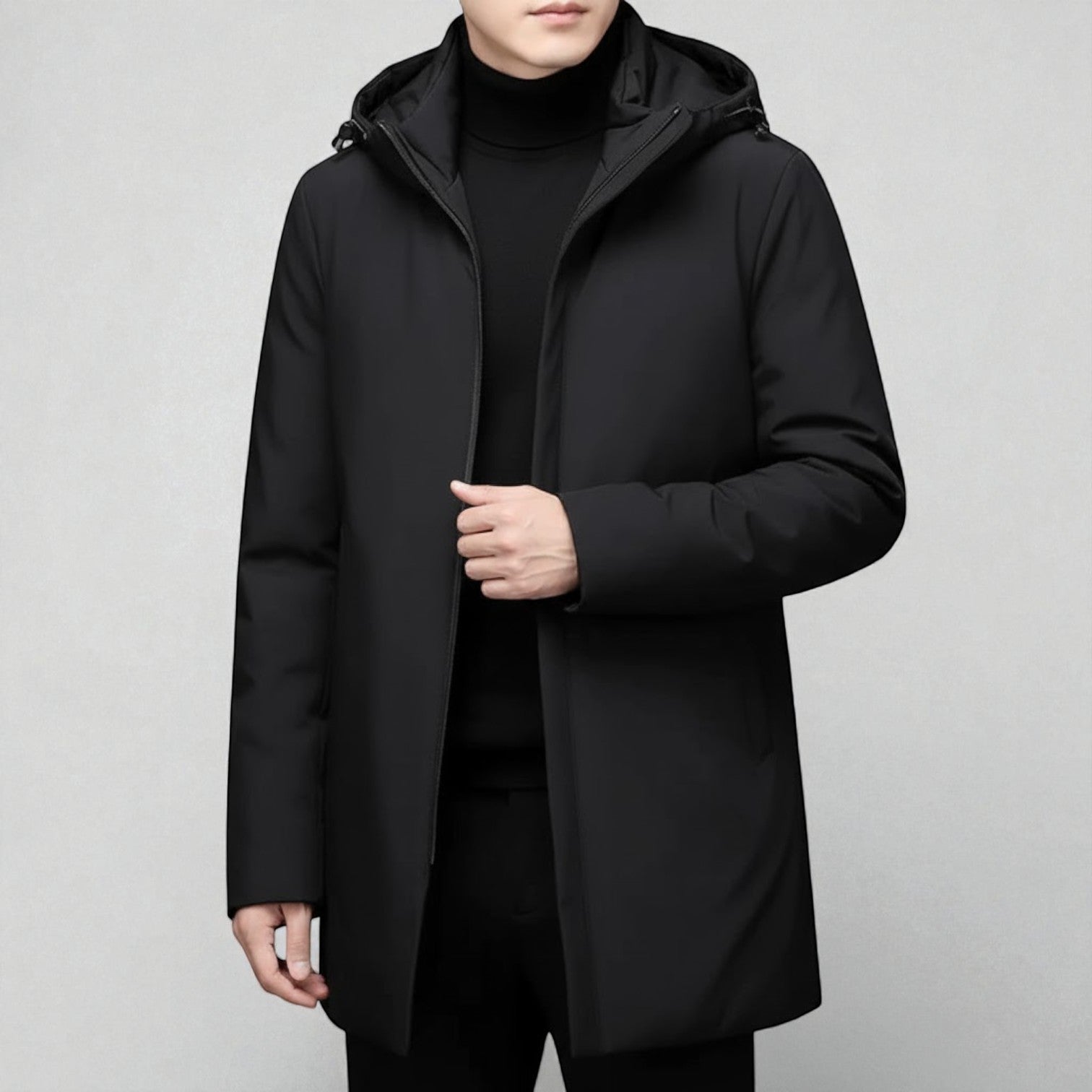 Riven – Men's Winter Jacket with Hood - Winter Jacket - Black - Jones & Smith