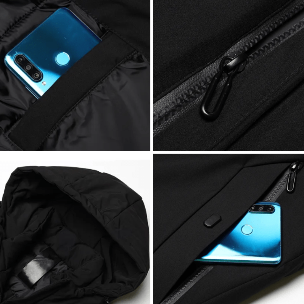 Riven – Men's Winter Jacket with Hood - Winter Jacket - Black - Jones & Smith