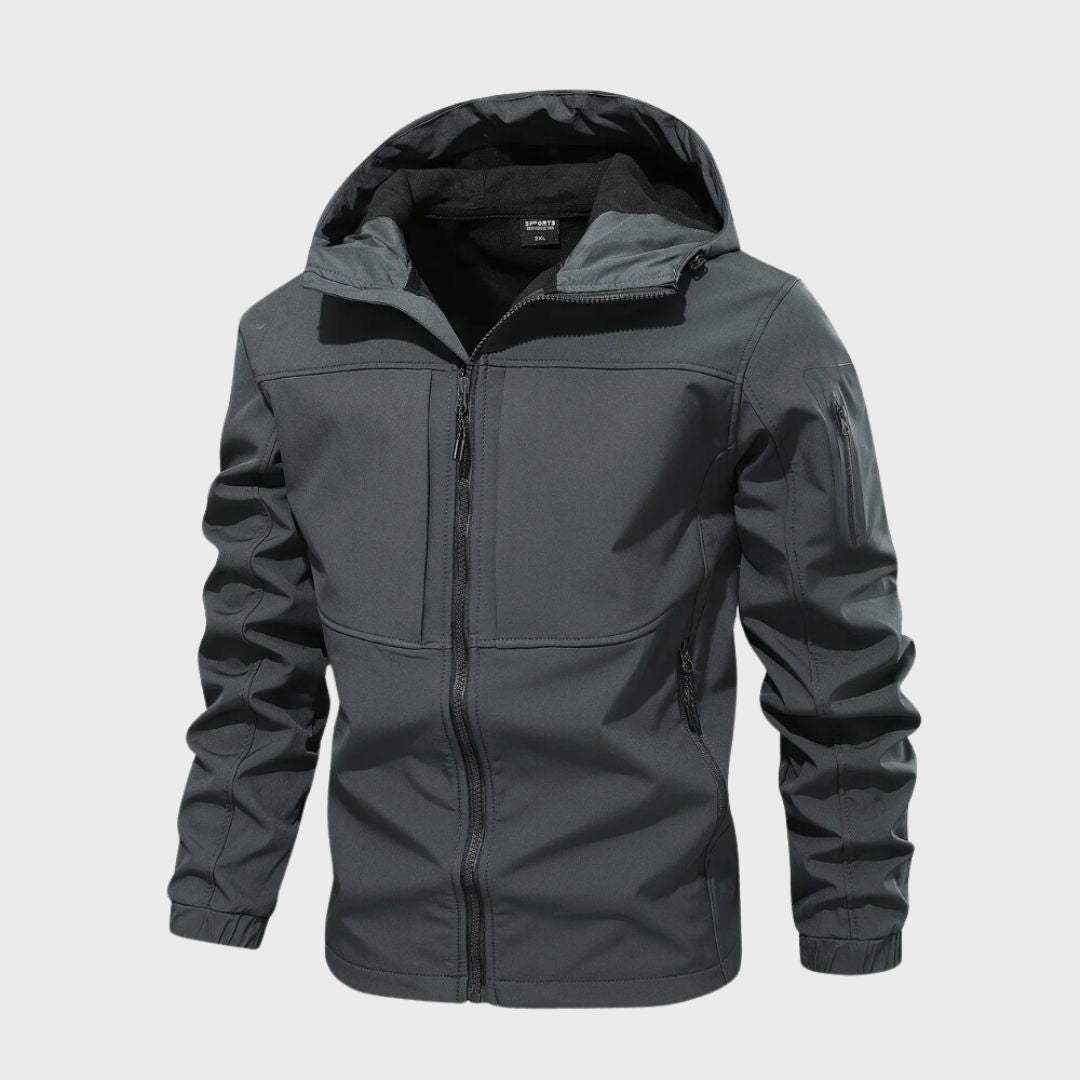 Roland – Winter Jacket with Hood and Full Zip - Hooded Jacket - Grey - Jones & Smith