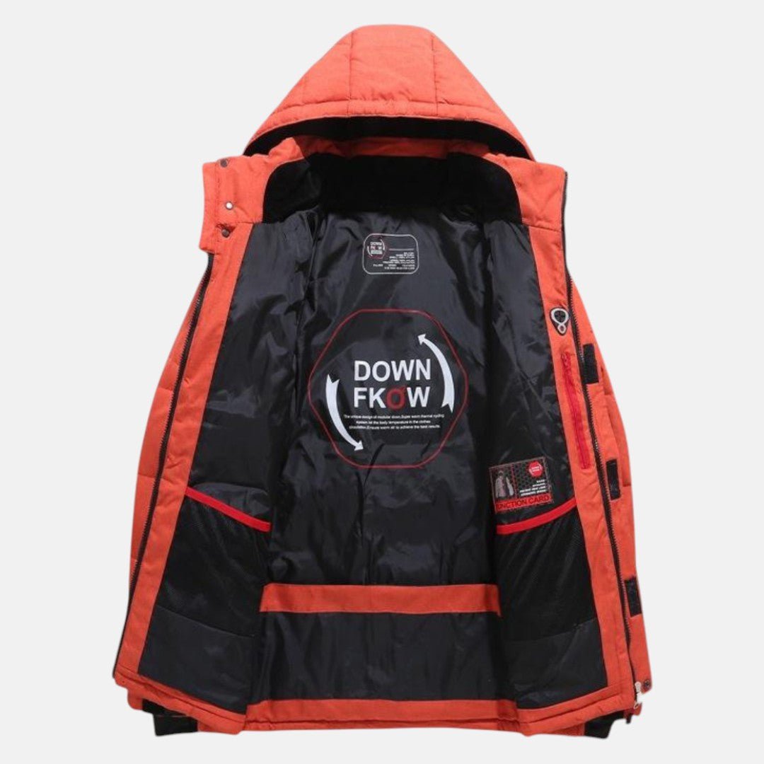 Rovan – Men's Fleece - Lined Waterproof Winter Parka - Winter Jacket - Orange - Jones & Smith