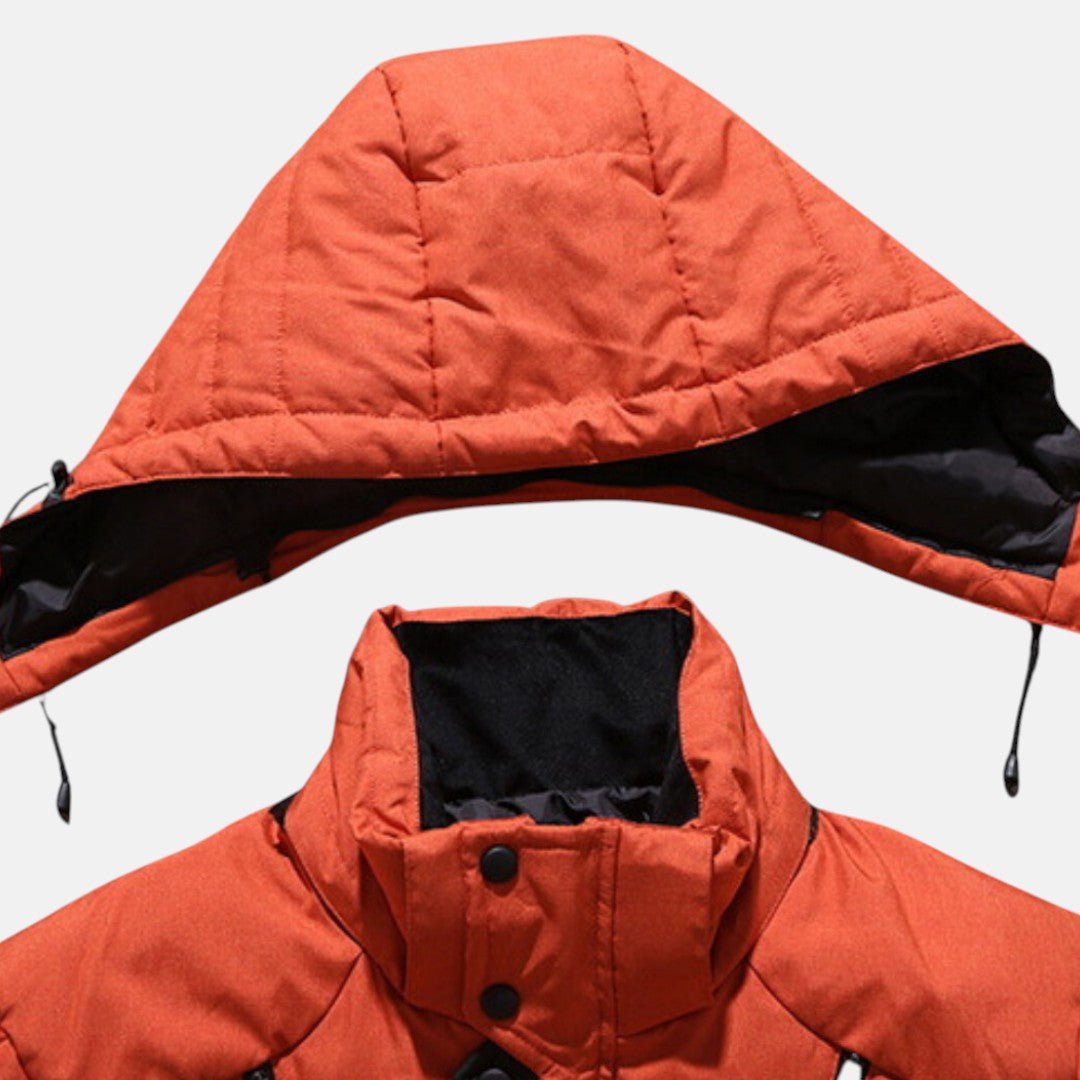 Rovan – Men's Fleece - Lined Waterproof Winter Parka - Winter Jacket - Orange - Jones & Smith