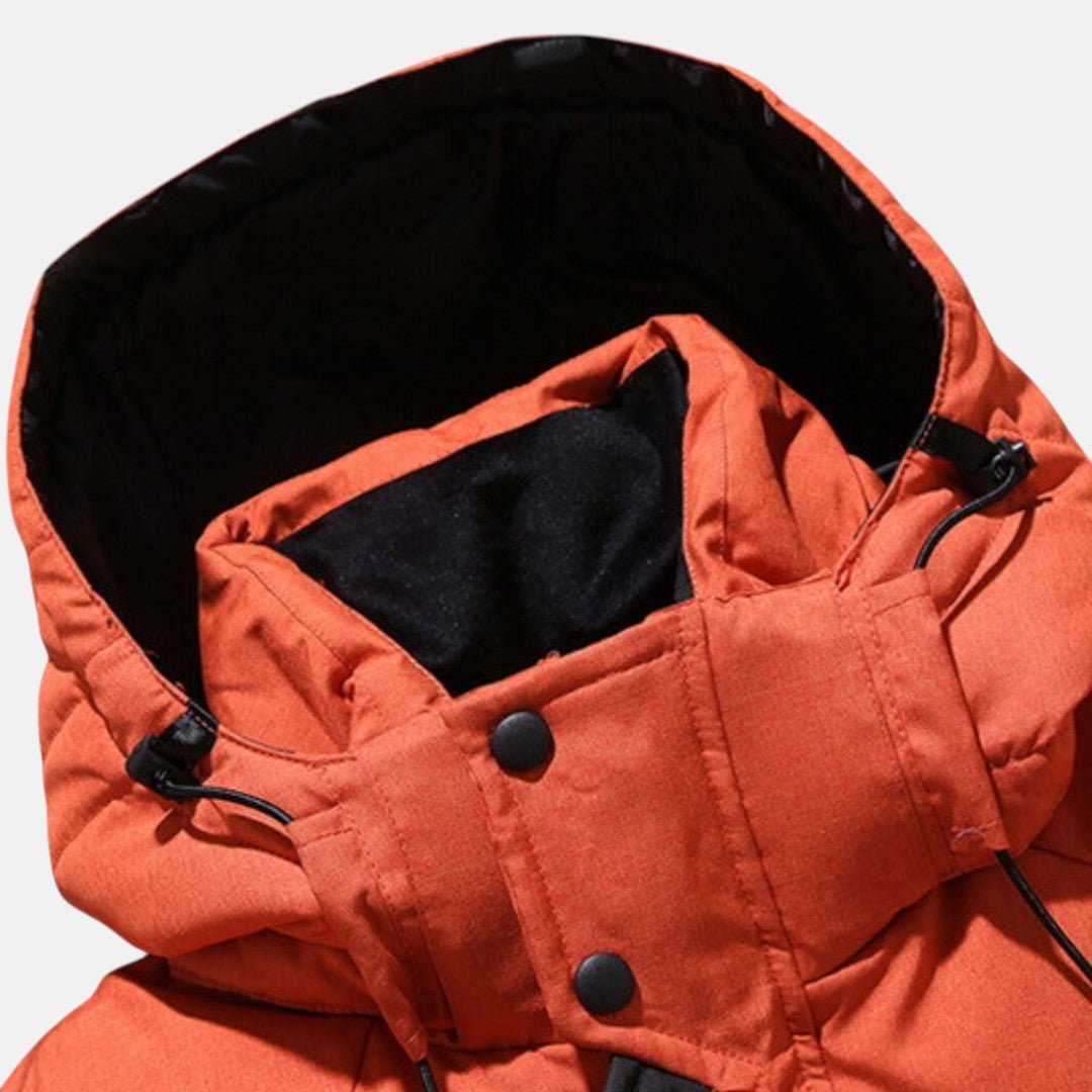Rovan – Men's Fleece - Lined Waterproof Winter Parka - Winter Jacket - Orange - Jones & Smith