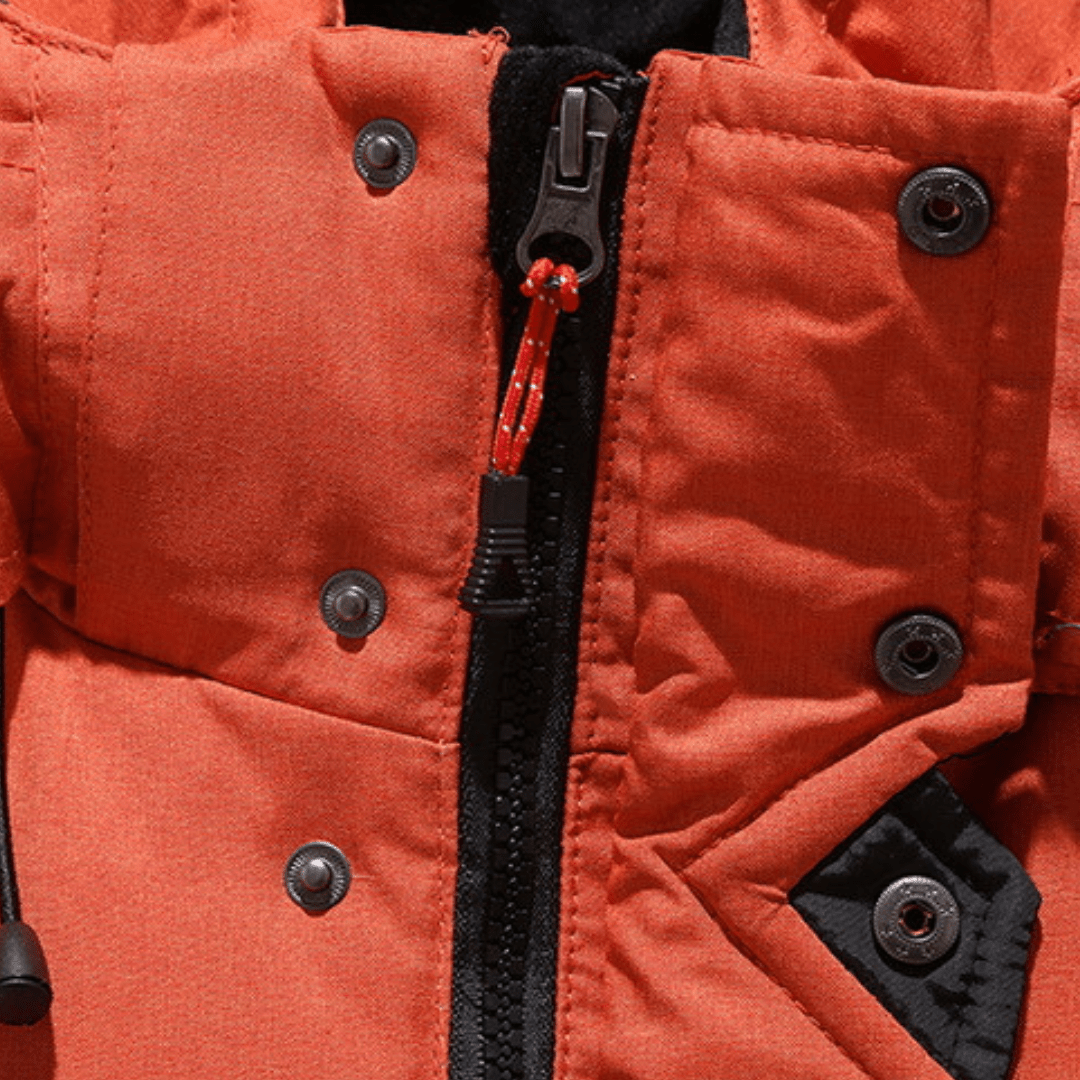 Rovan – Men's Fleece - Lined Waterproof Winter Parka - Winter Jacket - Orange - Jones & Smith