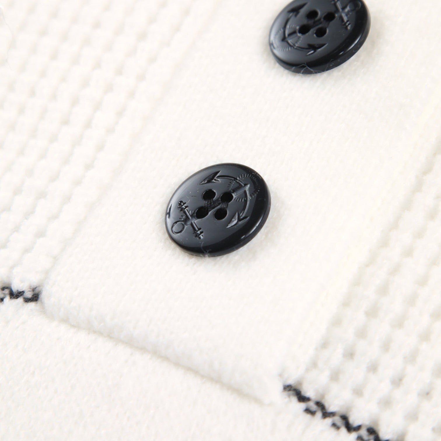 Sana – Women's Knitted Jumper with Button Placket & Open Collar - Sweater - White - Jones & Smith