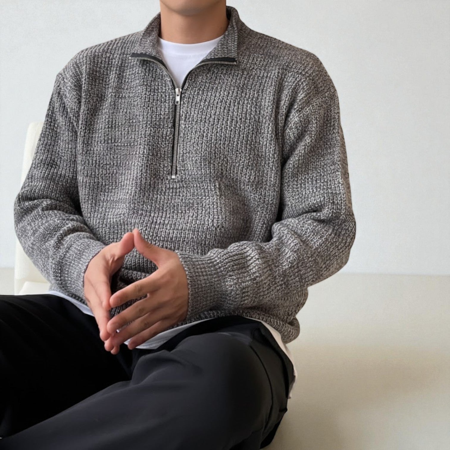 Sandro – Men's Wool Winter Jumper - Sweater - Black - Jones & Smith