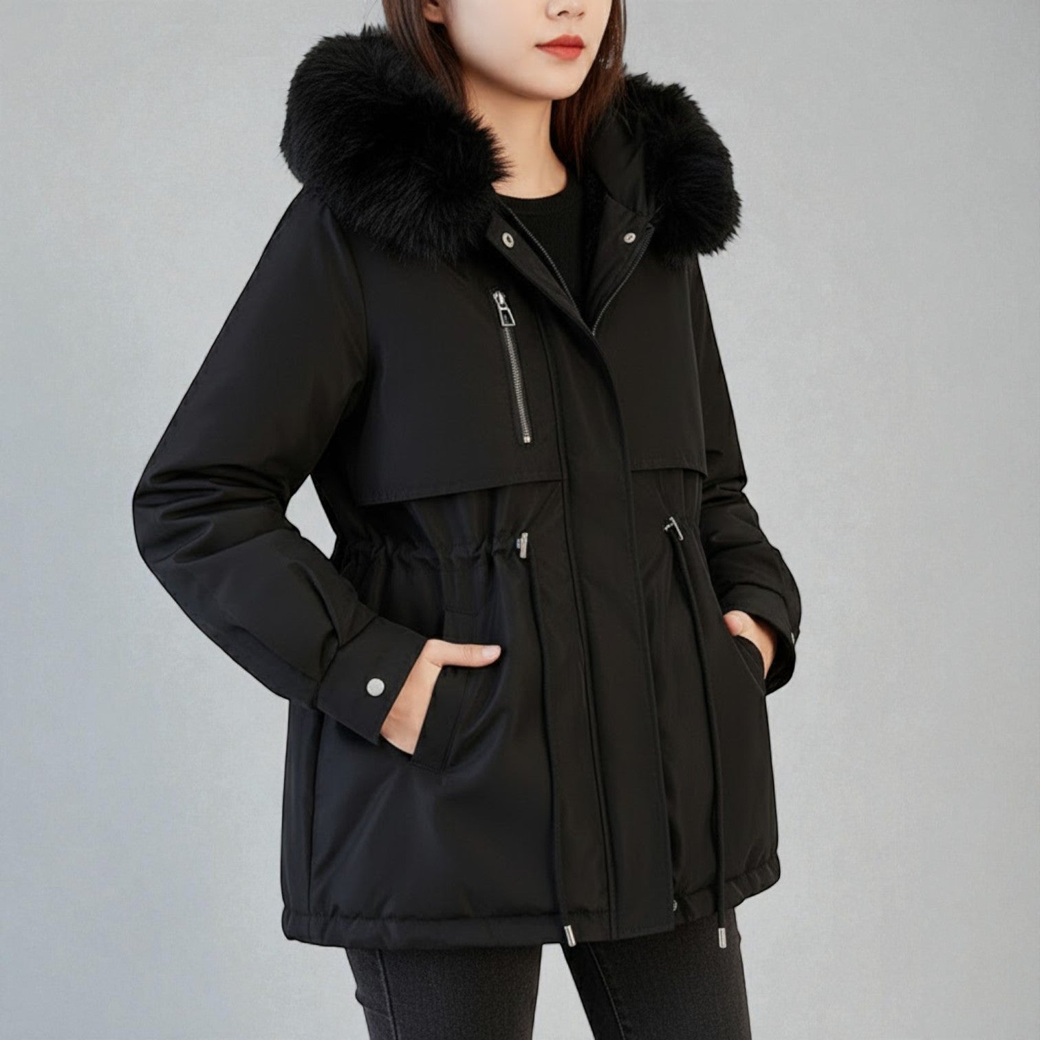 Sienna – Women's Cotton Down Jacket - Jackets - Black - Jones & Smith