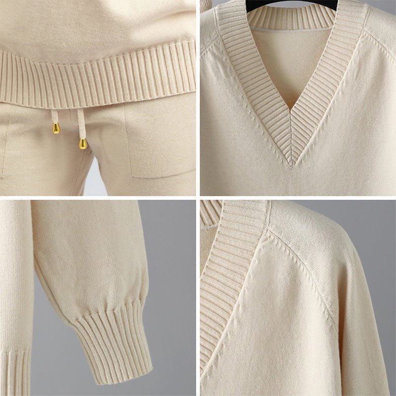 Sophie – Soft Knit Set with V - Neck - 2 - Piece Sets - Jones & Smith