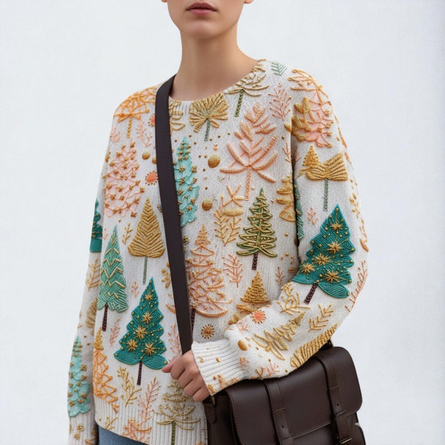 Talia – Women's Cotton Christmas Knit Jumper - Sweater - Yellow - Jones & Smith