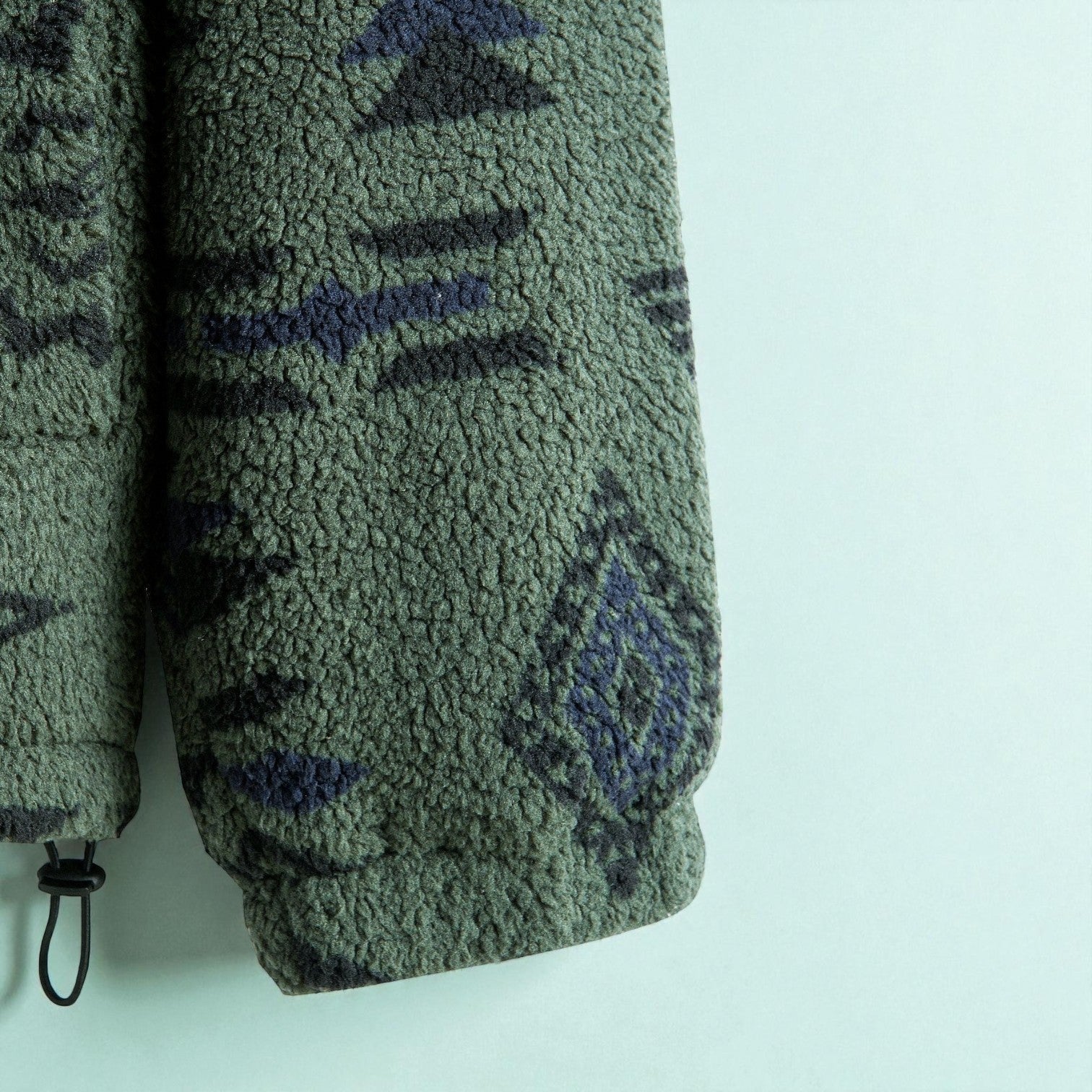 Tamo – Men's Teddy Fleece Jacket with Aztec Pattern - Jacket - Olive Green - Jones & Smith