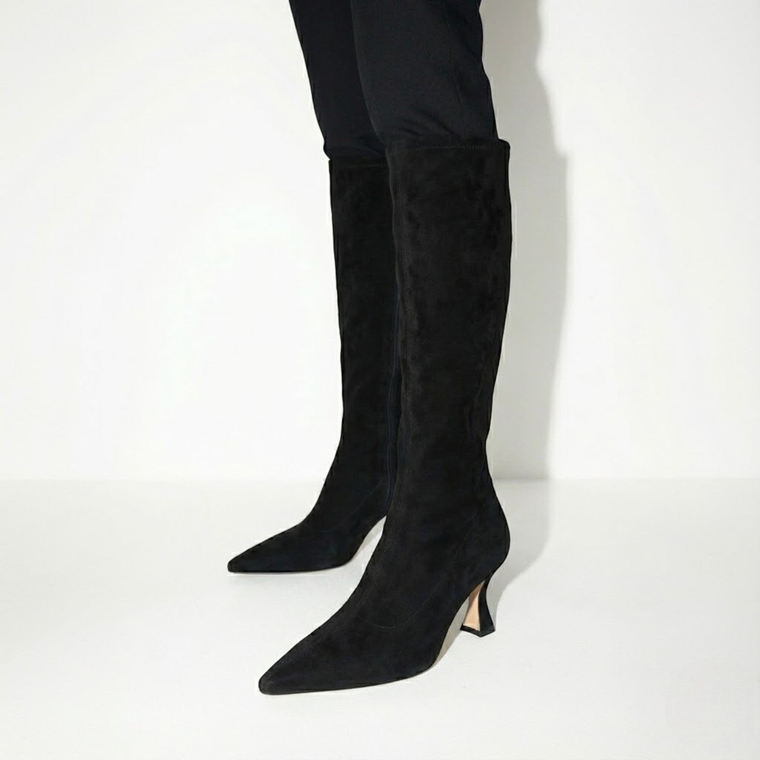 Solène – Women's Suede Knee-High Heeled Boots