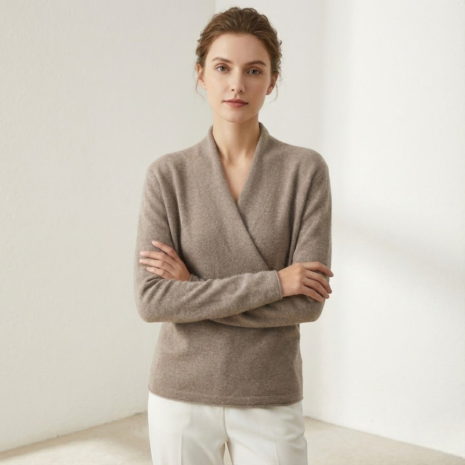 Yelina – Women's Wool Jumper - Sweater - Grey - Jones & Smith